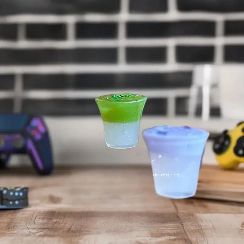 Miniature Dollhouse Accessories - Coconut Water Series Beverage Table Display Models, Dessert Accessories 2 Pcs