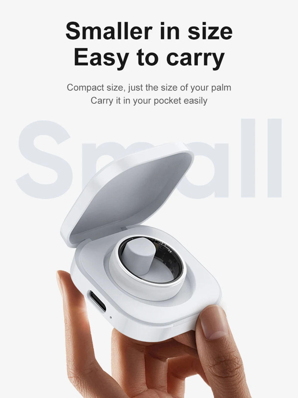 Anillo inteligente Bluetooth de cerámica para mujer, frecuencia cardíaca, oxígeno en sangre, monitoreo de salud del sueño, resistente al agua hasta 5 ATM, con estuche de carga