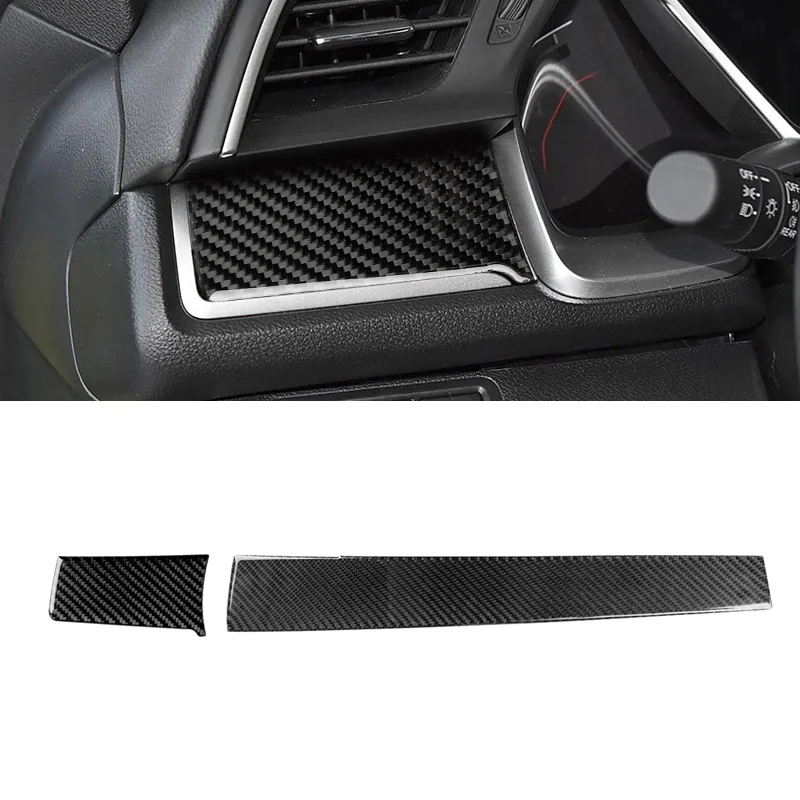 

For Honda Civic 10th Gen 2016 2017 2018 2019 Car Carbon Fiber Left / Right Center Control Panel Cover Protective Trim