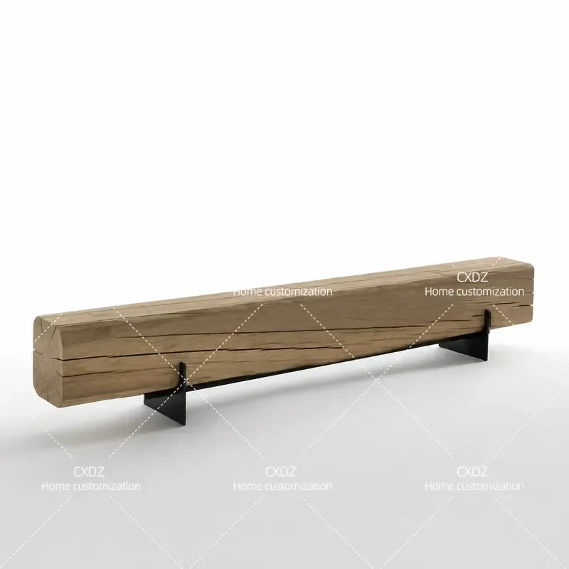 Retro Log Bench Outdoor Leisure TV Cabinet Shoe Changing Seat Clothing Store Display Medieval Style Wooden Bench