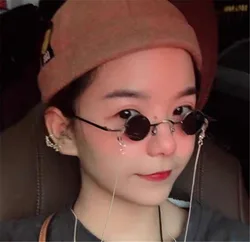 Small Round Framed Sun Glasses Retro Mini Sunglasses Round Men Metal Frame Gold Black Red Fashion Women UV-400 Sunglass