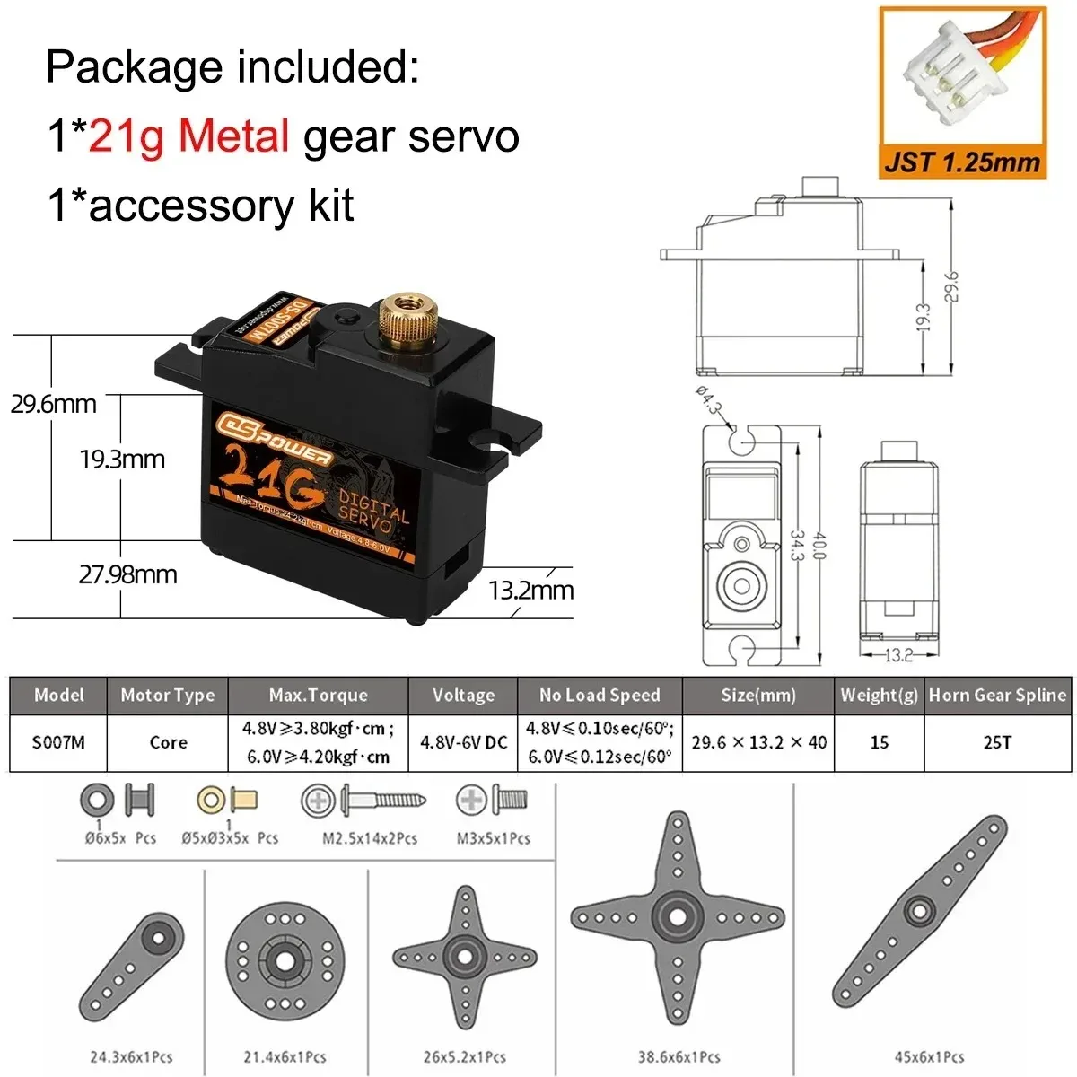 DSPOWER 17g 21g Digital Servo 4,2 kg Metallgetriebemotor für 1/16 1/18 RC Crawler Car HYPER GO WLTOYS 144001 MN99 MN86 MN82 Roboter