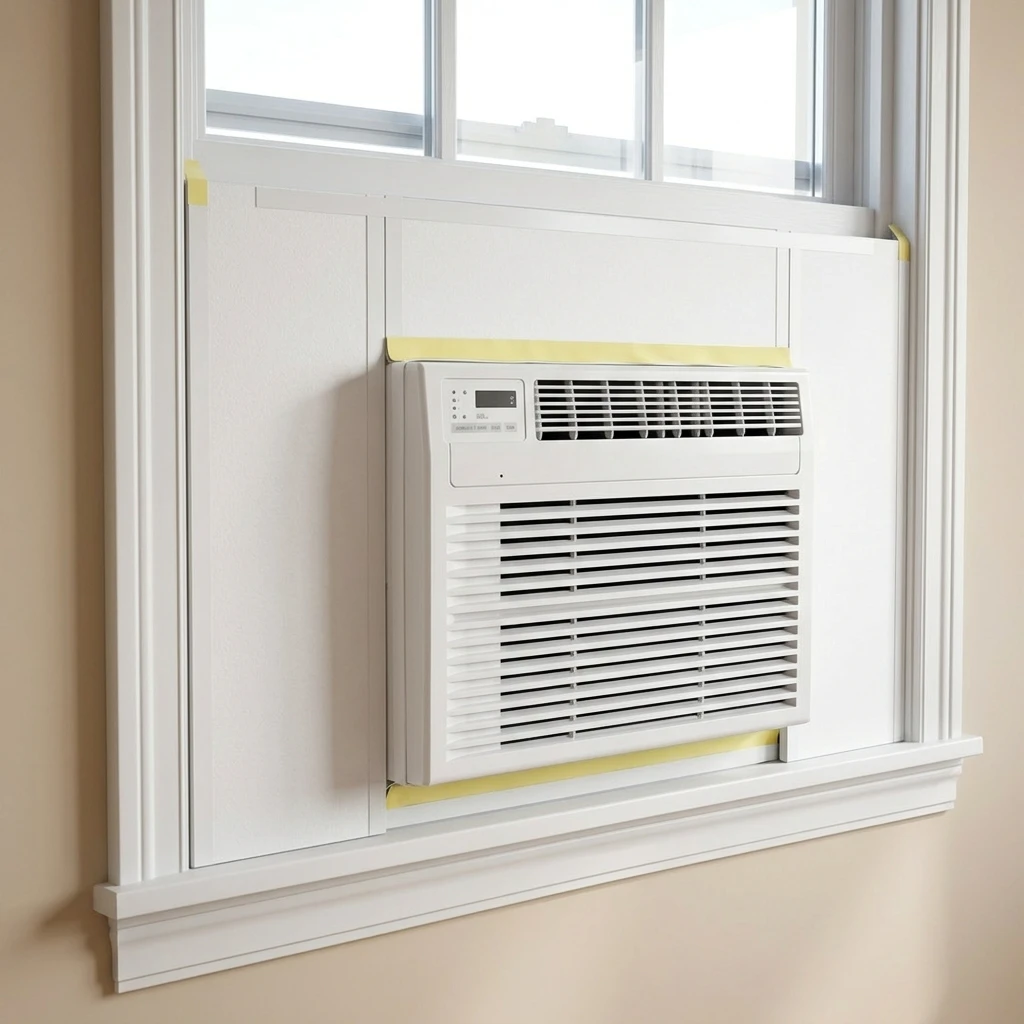 Universal Window AC Side Seal Panel Adjustable High Density Foam for Sealing Energy Saving Easy Install in Home Office