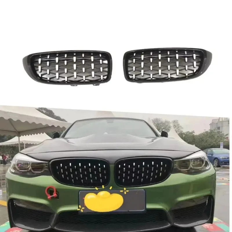 

X-T Pair Front Kidney Grille For BMW 3 Series GT F34 2012-2019 Chrome Diamond Sedan Grille Meteor Style Front Bumper Grille New