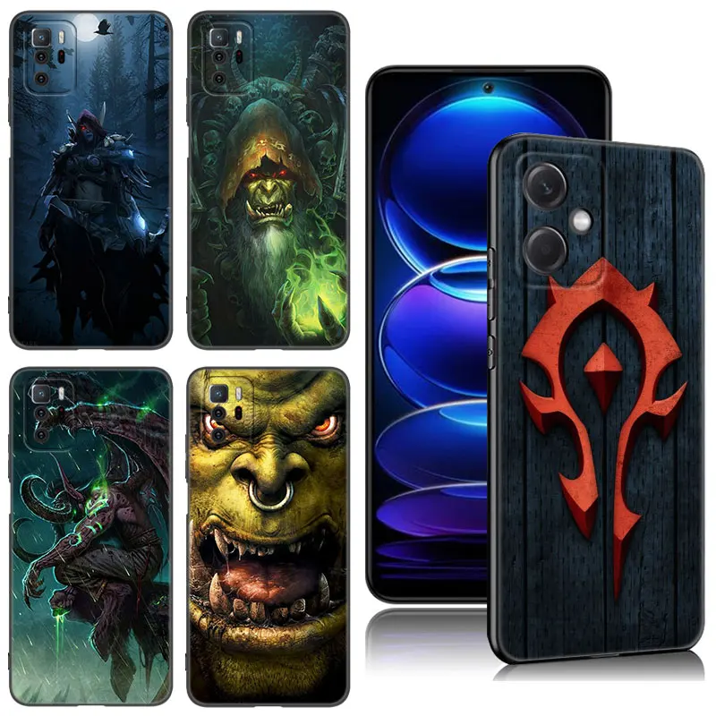 W-World Of W-Warcraft Black Silicone Phone Case For Xiaomi Redmi Note 10 11 11S 12 13 4G 8 9 11T Pro 5G Plus 8T 9S 10S 12S