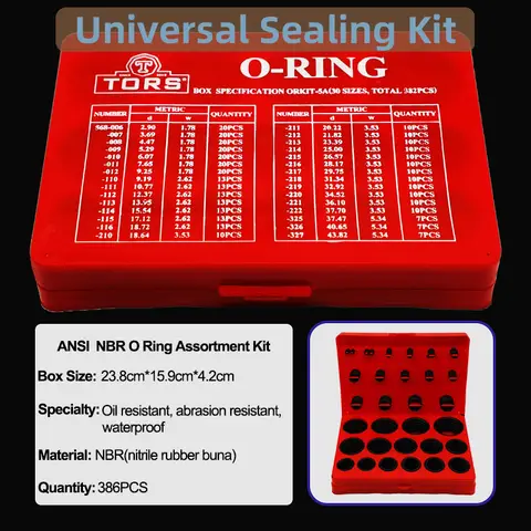 O Ring Set Gasket Assortment Universal NBR O Ring Gasket Assortment Kit for Plumbing Automotive Faucet Repair Nitrile Rubber Sealing Washers Set