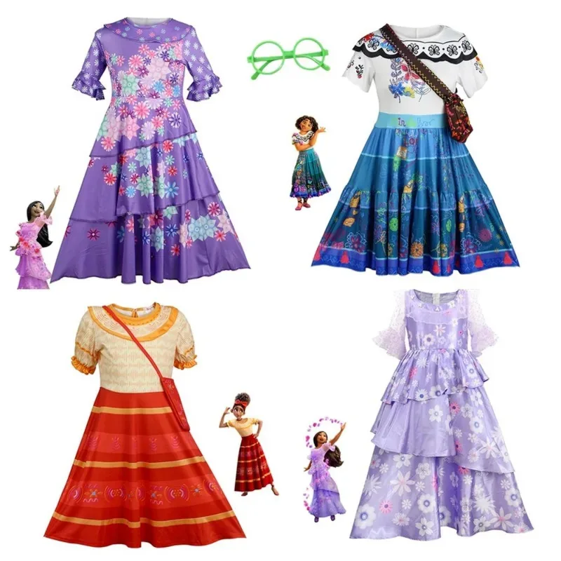 2025 nuevo Cosplay mujeres y niñas vestido de fiesta Cosplay Isabela Madrigal disfraz vestidos princesa moda dibujos animados Anime Mirabel Out