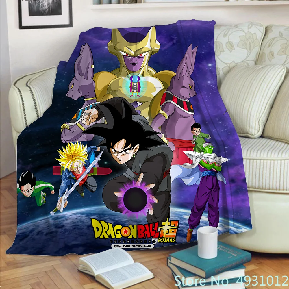 Hot Anime Dragon Ball Super Saiyan 3D Blanket Throw for Bed Sofa Fleece Nap Blankets Boys Girls Children Kids Christmas Gift