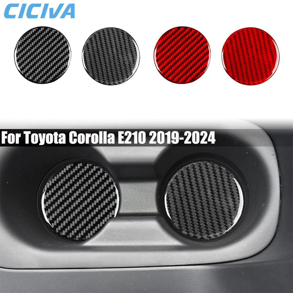 

Carbon Fiber Car Accessories Front Armrest Cup Holder Pad Interior Cover Modified Trim Sticker For Toyota Corolla E210 2019-2024