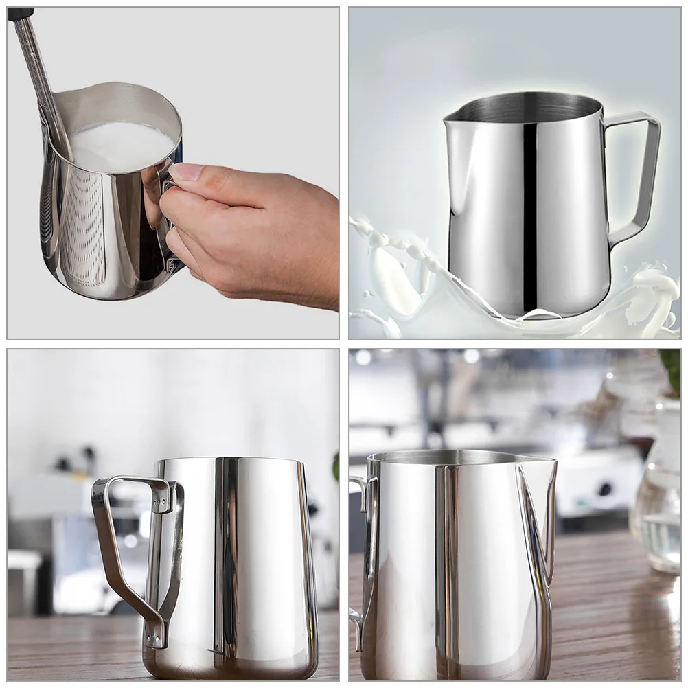 

Stainless Steel Milk Frother Cup 350ml Coffee Pitcher Espresso Latte Art Kitchen Frothing Jug Metal Milk Pitcher Unique Spout