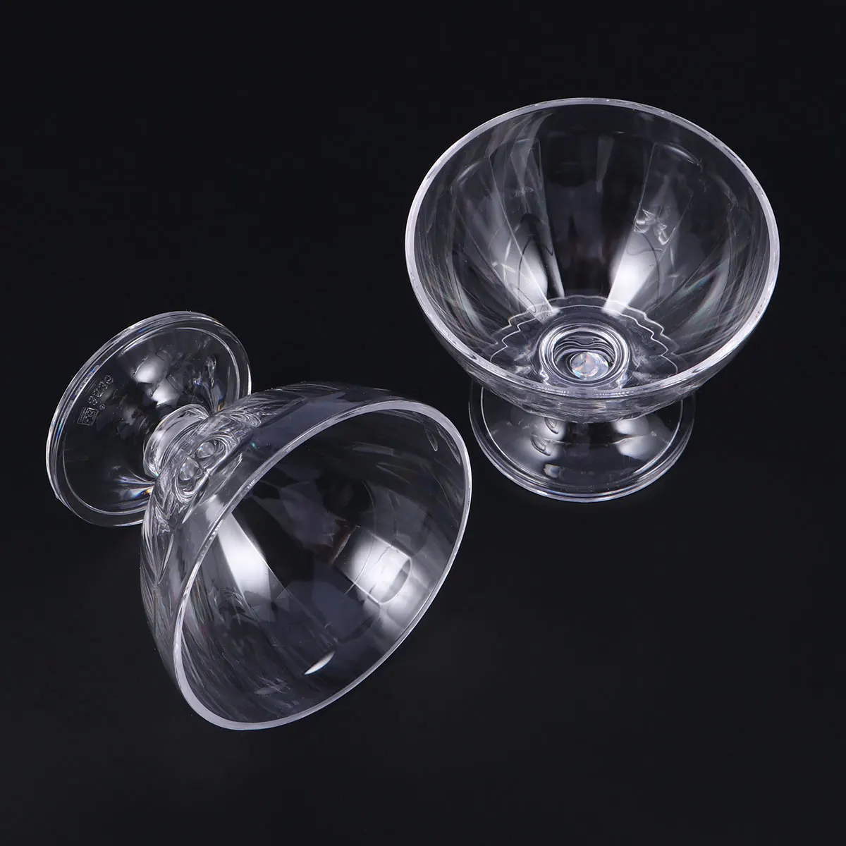 

2pcs 200Ml Acrylic Ice Cream Cups Dessert Bowls Summer Holders Reusable Snack Containers For Family Bars Events