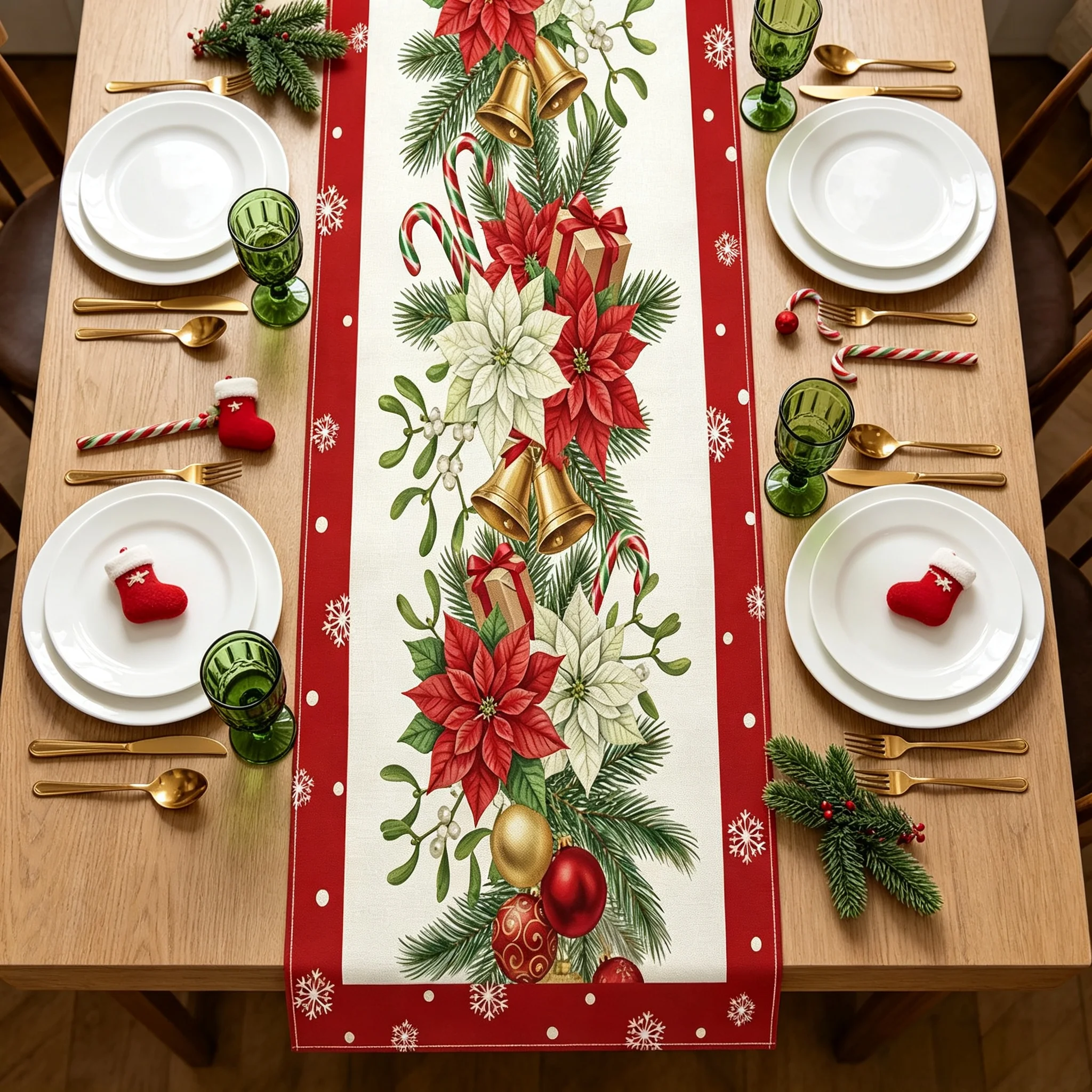 1 Christmas Table Flag, Christmas Party Table Decoration, Creating A Festive Atmosphere, Reusable Tablecloth, New Year'S Gift