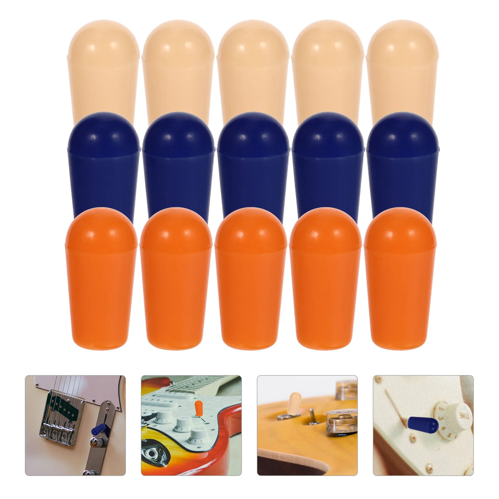 

15 Pcs Electric Guitar Switch Cap Knob Volume Caps Knobs Tone Replacement Knob‘ Pedal Button Plastic Handle Tip