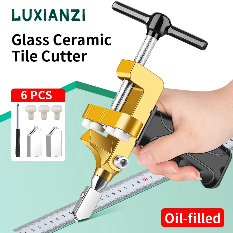 

LUXIANZI 2 in 1 Glass Cutter Set Hand Held Tile Diamond Roller Cutting Tool Portable Machine Opener Breaker Tools Accessories