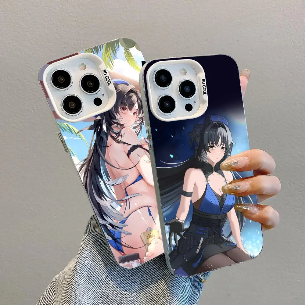 Чехол для телефона Wuthering Waves Yangyang для iPhone 17, 16, 15, 14, 13, 12, 11 X XR XS 8 7 Pro Max Plus, полупрозрачный белый чехол, роскошный