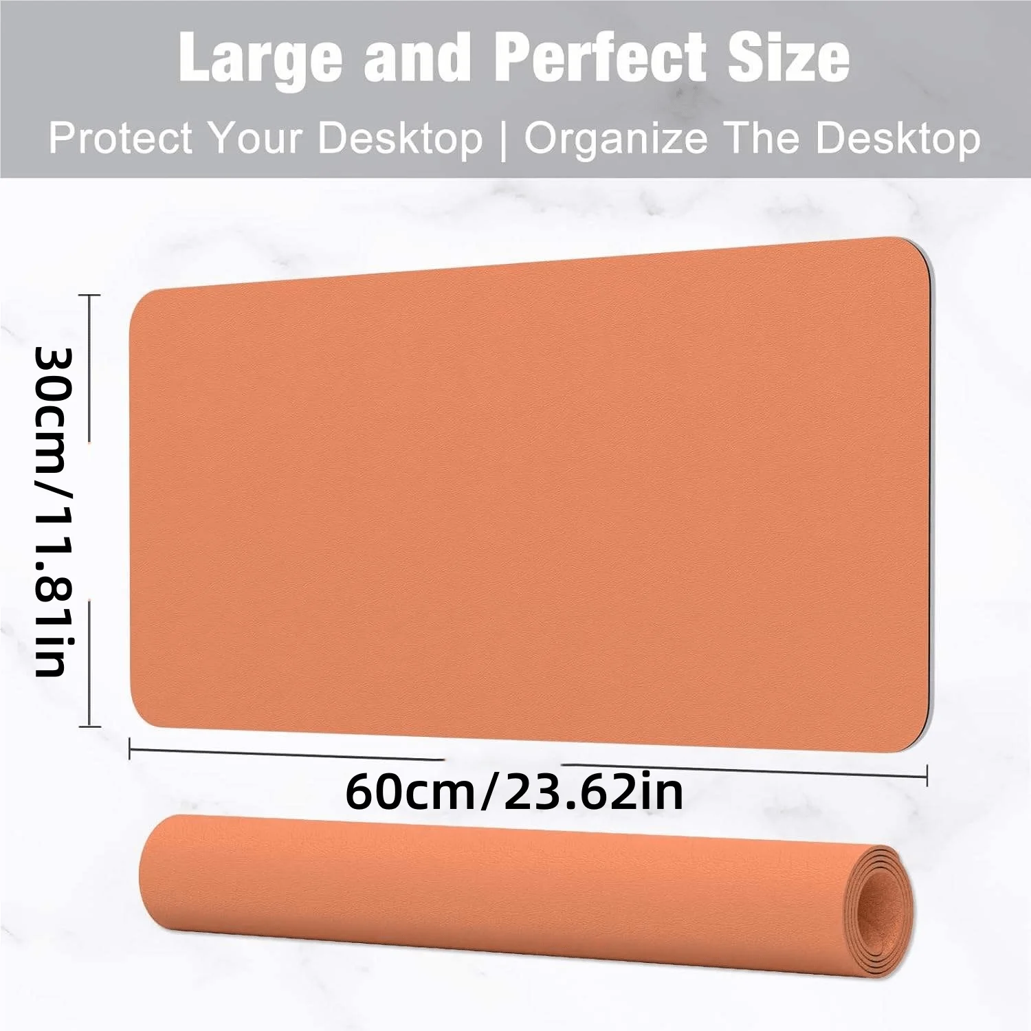 1/2 Piece Set of Solid Color Mouse Desk Mat, Durable, Extra-Large Multifunctional Pu Leather Desk Mat, Keyboard and Mouse Pad Suitable for Gaming and Office Use, Non-Slip Soft Desk Mat, Home Computer Desktop Protection
