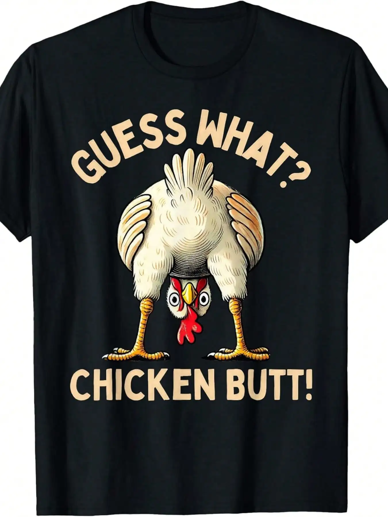 Mens Funny Chicken I-Caw-I Graphic T-Shirt Casual Short Sleeve Round Neck Tee with Cartoon Rooster Print Breathable All-Season Comfort Humorous Novelty Gift for Casual Attire Themed Part Same Style for Men and Women 2025-2026 Summer Short-sleeved
