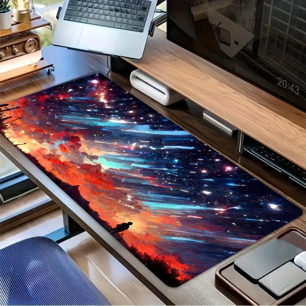 Sci-Fi Cosmic Nebula Art large mouse pad Computer Desks pad edge locking office mat desk pad rubber pc accessories gaming mats