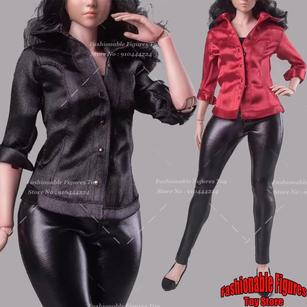 1/6 Women Soldier Ada Wong Blouse Long Sleeved Shirt Black Leather Pants Fit 12Inch TBL WorldBox Action Figure Model Toys