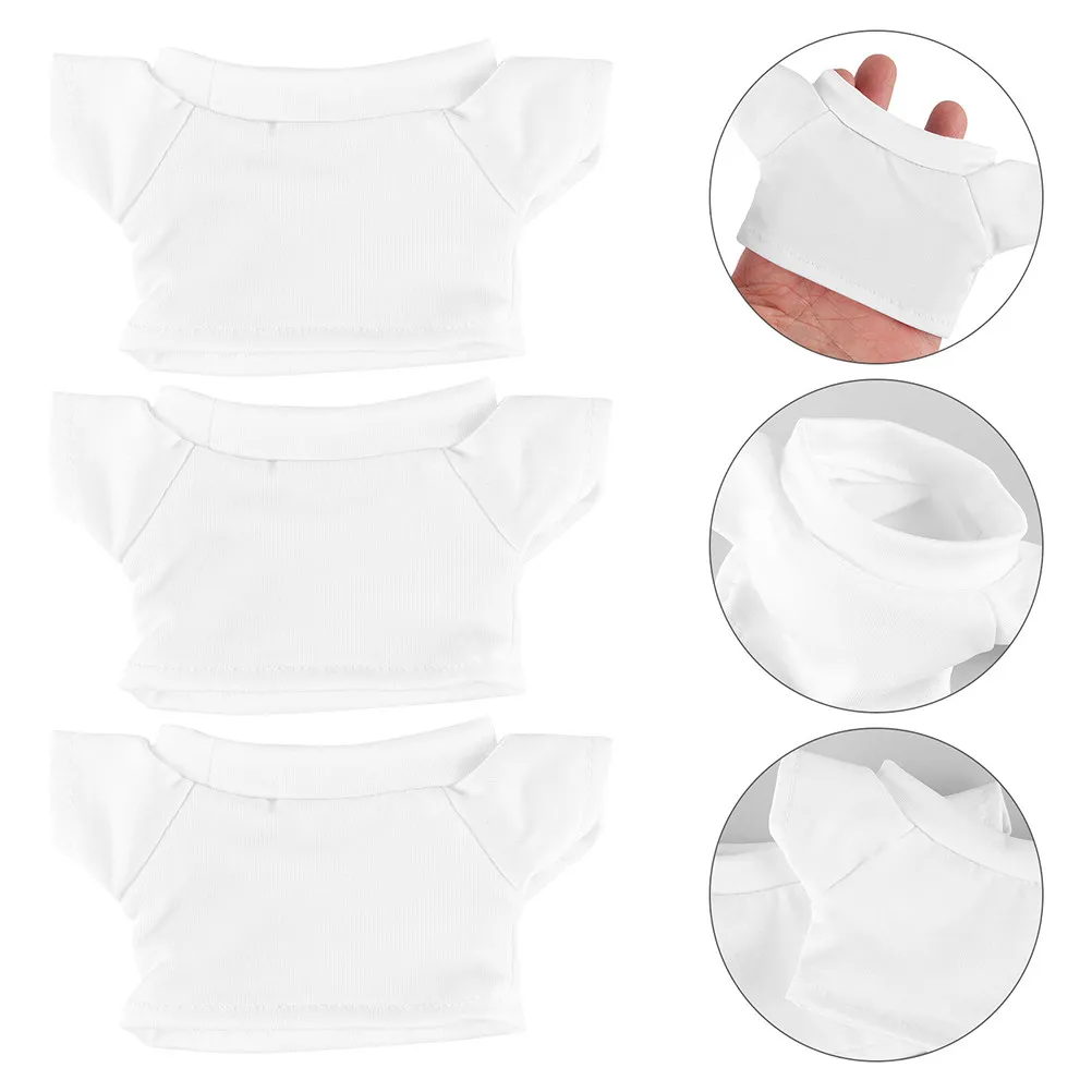 

4Pcs Bear T Shirt Clothes Soft Comfortable Cotton Fabric Stuffed Animal Costume Set Fine Detail Realistic Design for Decoration