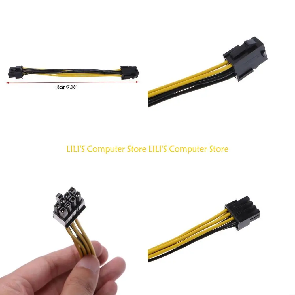 

A52B 18cm PCIe 6pin to 8pin Adapter Cable PCI-e 6-pin Female to 8-pin Male Converter for PCI for Express GPU Video Card 1Pc
