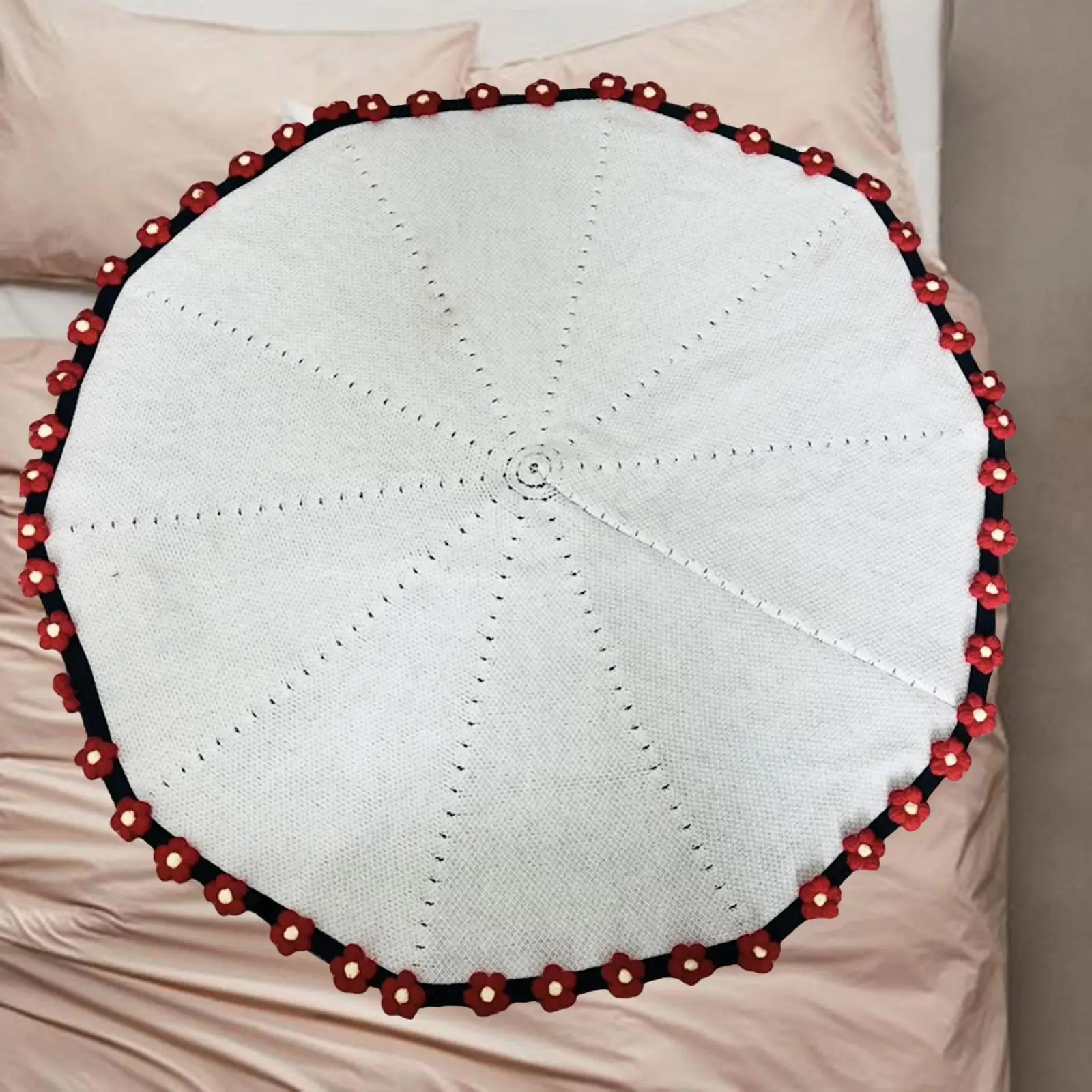 Bouquet Blanket Multifunction Foldable Throw Blanket Round Crochet Blanket for Graduation Valentines Day Wedding Christmas Gifts