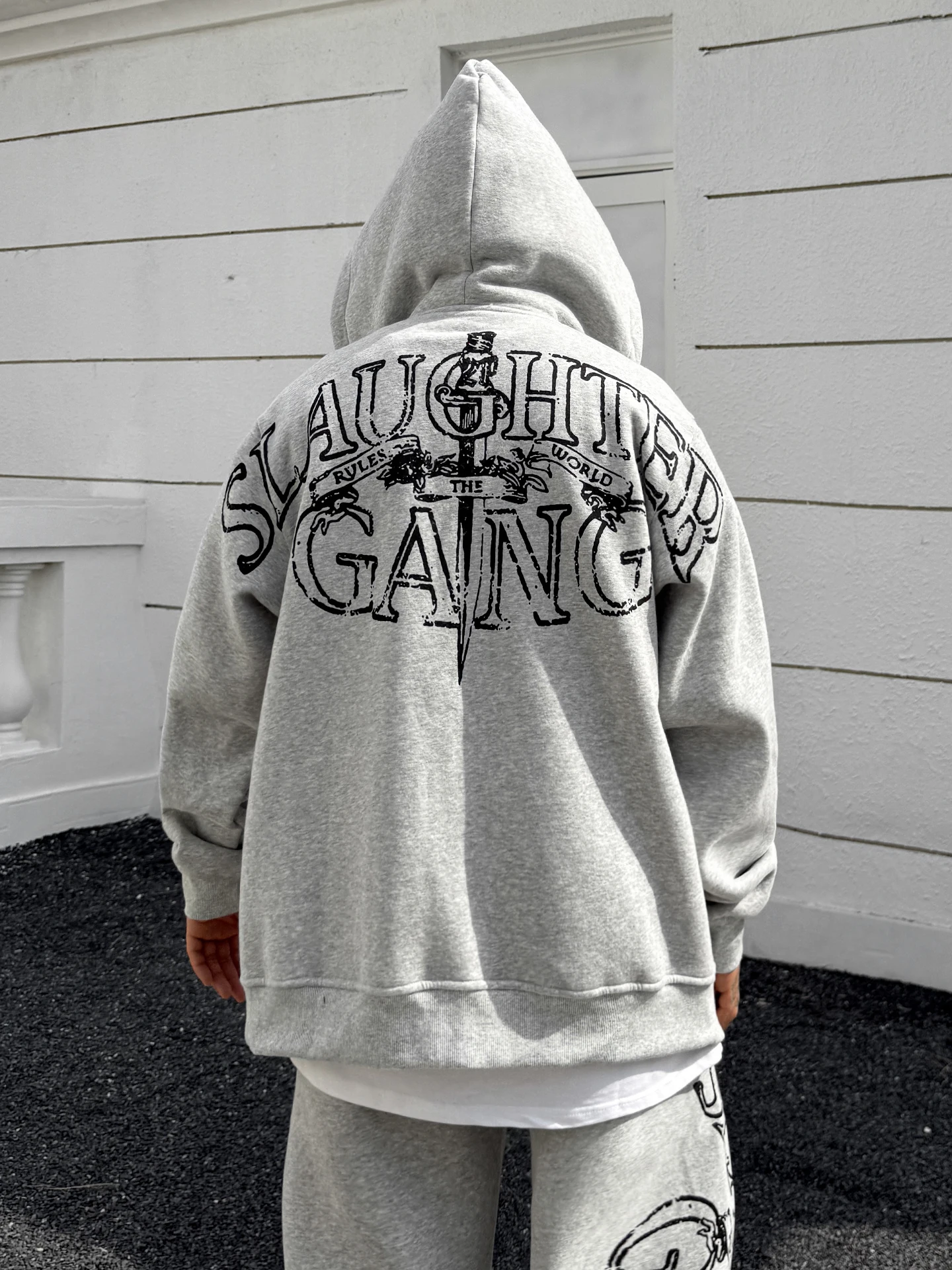 

Trendy Street Sle Hoodie Sweatirt Fce Lined Letter Print ex Oversized Heavyweight Retro Cap Sve Long Zipper