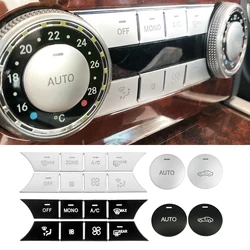 Car Console AC Air Conditioning AUTO Volume Buttons Sequins Cover Stickers Trim For Mercedes Benz C E CLS GLK Class W204 W212
