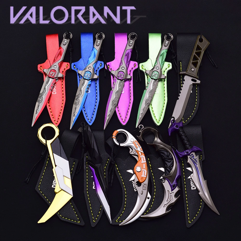 Valorant-Arme de Jeu Anime Entourant 11cm, Sans Peur, Contrat de Vitesse, Couteau à Griffes de Furie, Violet, Or, Jouets de Décoration