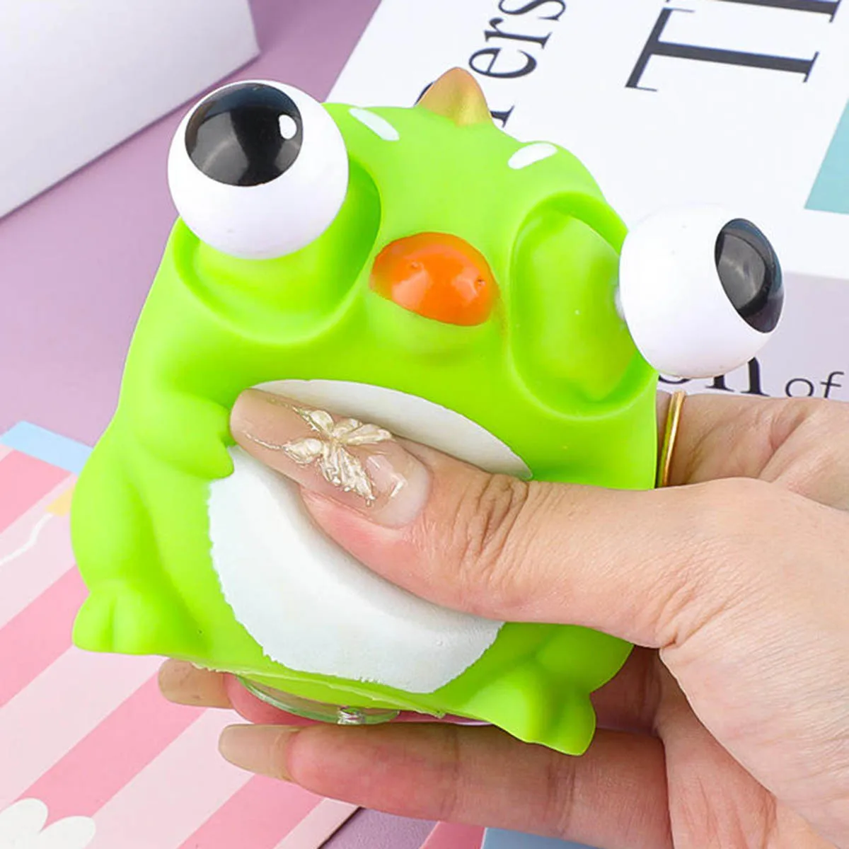 Cartoon Animal Eyeball Burst Squeeze Sensory Toy Tyrannosaurus Rex Pinch Squishy Toy Kids Decompression Fidget Funny Gift