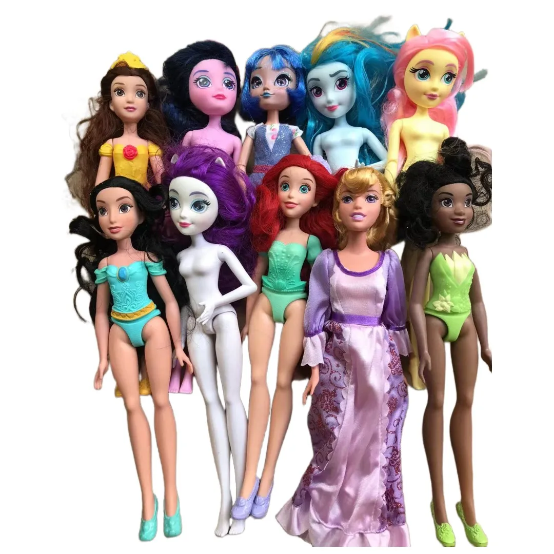 

DISNEY 1/6 Doll Figure Toys Mermaid Moana Belle Fairy Princess Girl Collective Toy Figures With Colorful Clothes