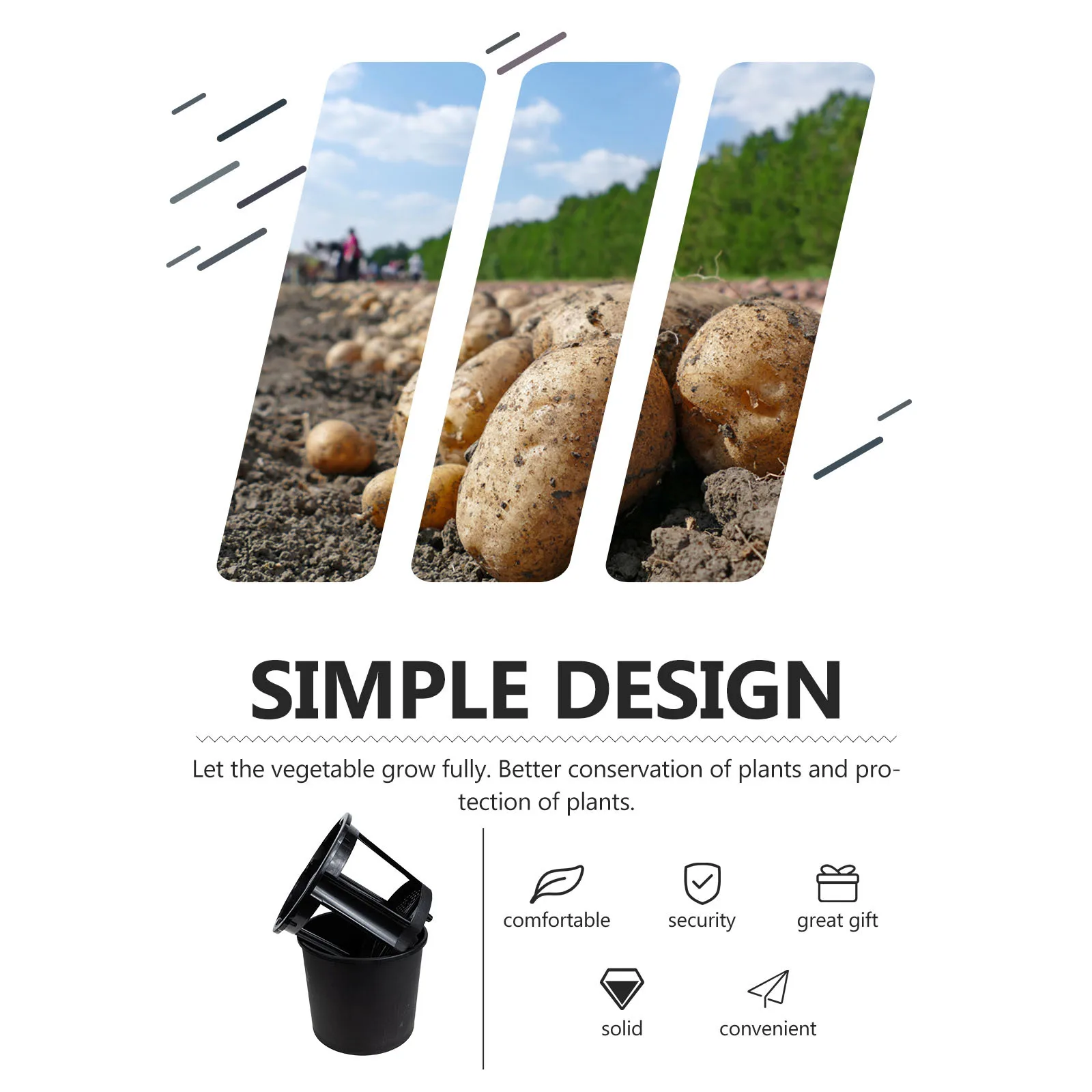 1 مجموعة دلو زراعة البطاطس دائم العملي الحلو البطاطس تنمو وعاء المنزل نمو الخضروات زارع الجذر تطوير صندوق زراعة #1