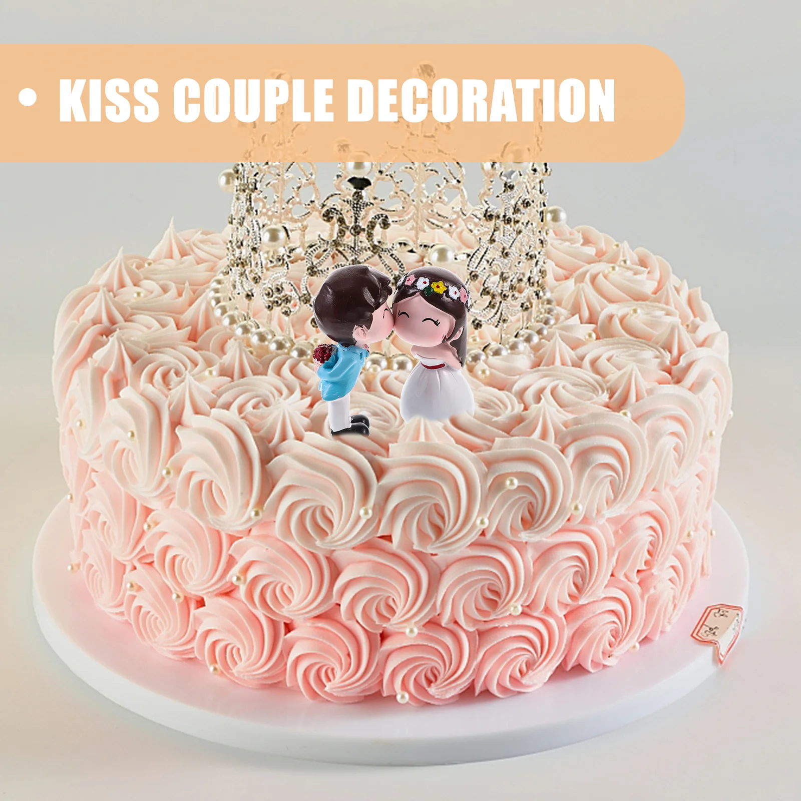 

1Pair Resin Kiss Couple Wedding Cake Decoration Creative Romantic Topper Wedding Party Ornament Stylish Cake Decor