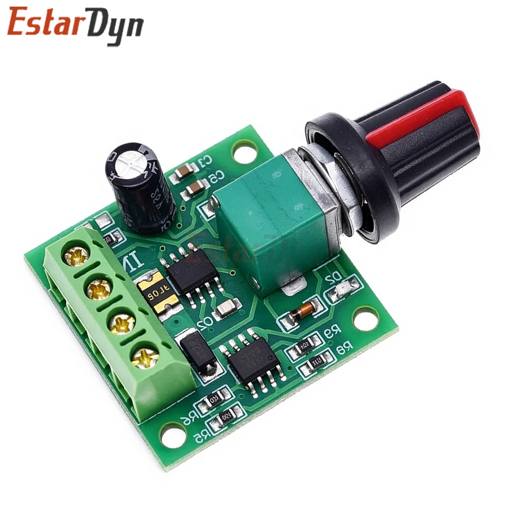 Estardyn PWM DC Motor Speed Controller 1.8V 3V 5V 6V 12V 2A Speed Regulating Switch, Switch Function 1803BK
