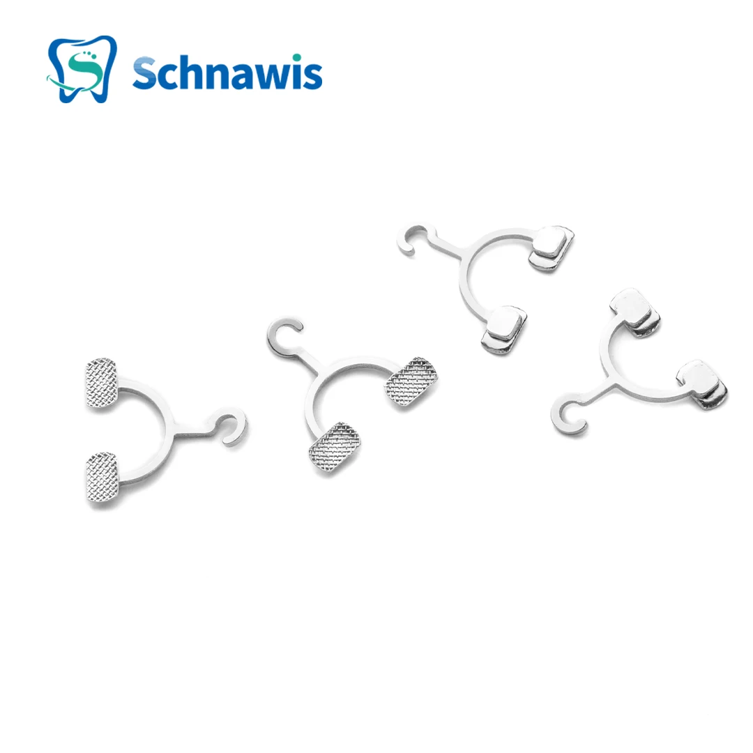 Boutons linguales en céramique Composite orthodontique dentaire, avec crochet, œillet à liaison directe, crochet de Traction, accessoires