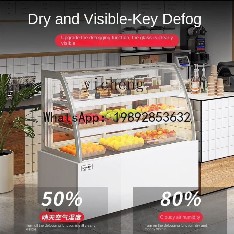 Display Cabinet Refrigerated Fresh Cabinet Commercial Fruit Cooked Dessert Freezer Air-Cooled Desktop Small