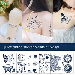 Herbal Plant Semi Permanent 7-15 Day Tattoo Waterproof Tattoo With Gardenia Juice Temporary Tattoos Sticker Size:11x16cm