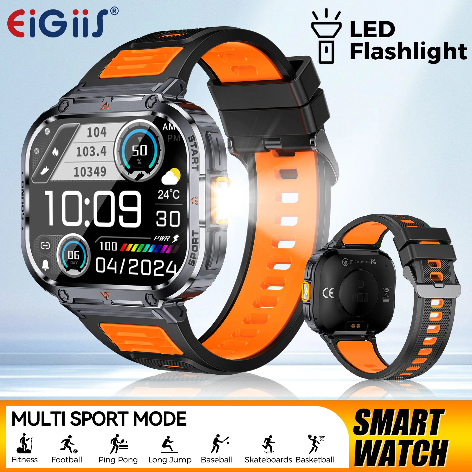 

EIGIIS Military Smart Watches for MenTactical Smart Watch with Answer/Make Call 100+ Sports Modes Heart Rate SpO2 Sleep Monitor