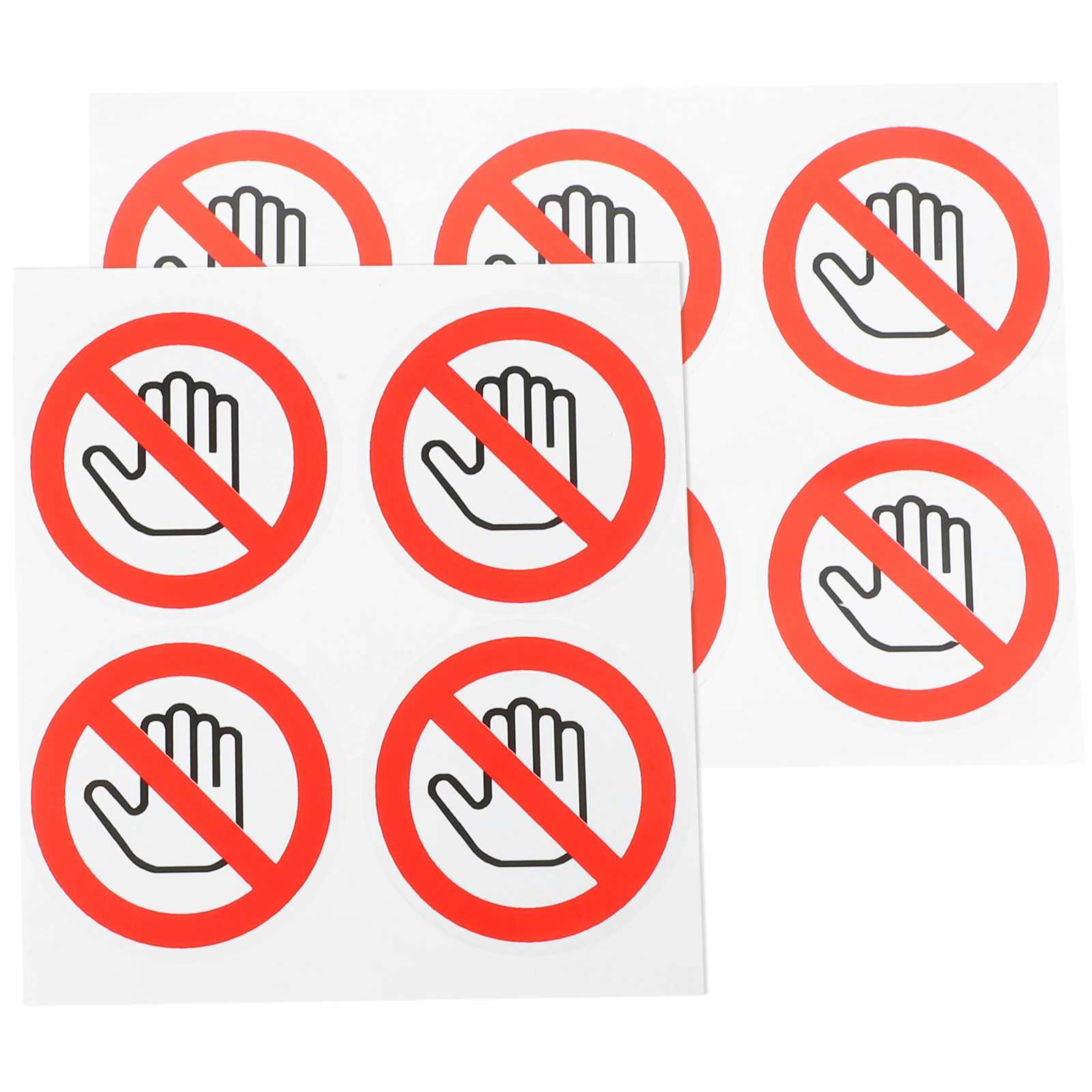 

10pcs Round Warning Stickers 25mm No Touch Safety Labels for Equipment Factory Devices Decal Vinyl Adhesive Signs
