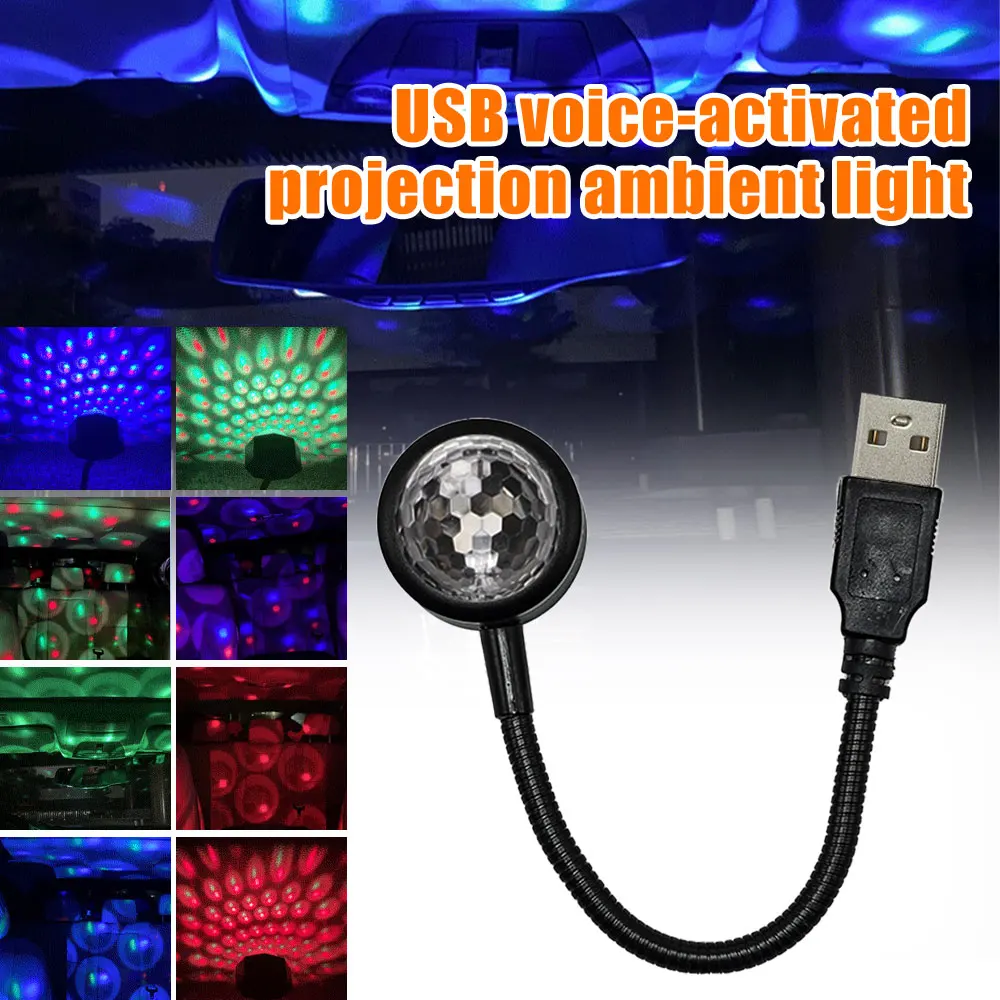 

Car Lights Stage DJ Party USB voice-activated projection ambient light for all kinds of car obd2 car accessories