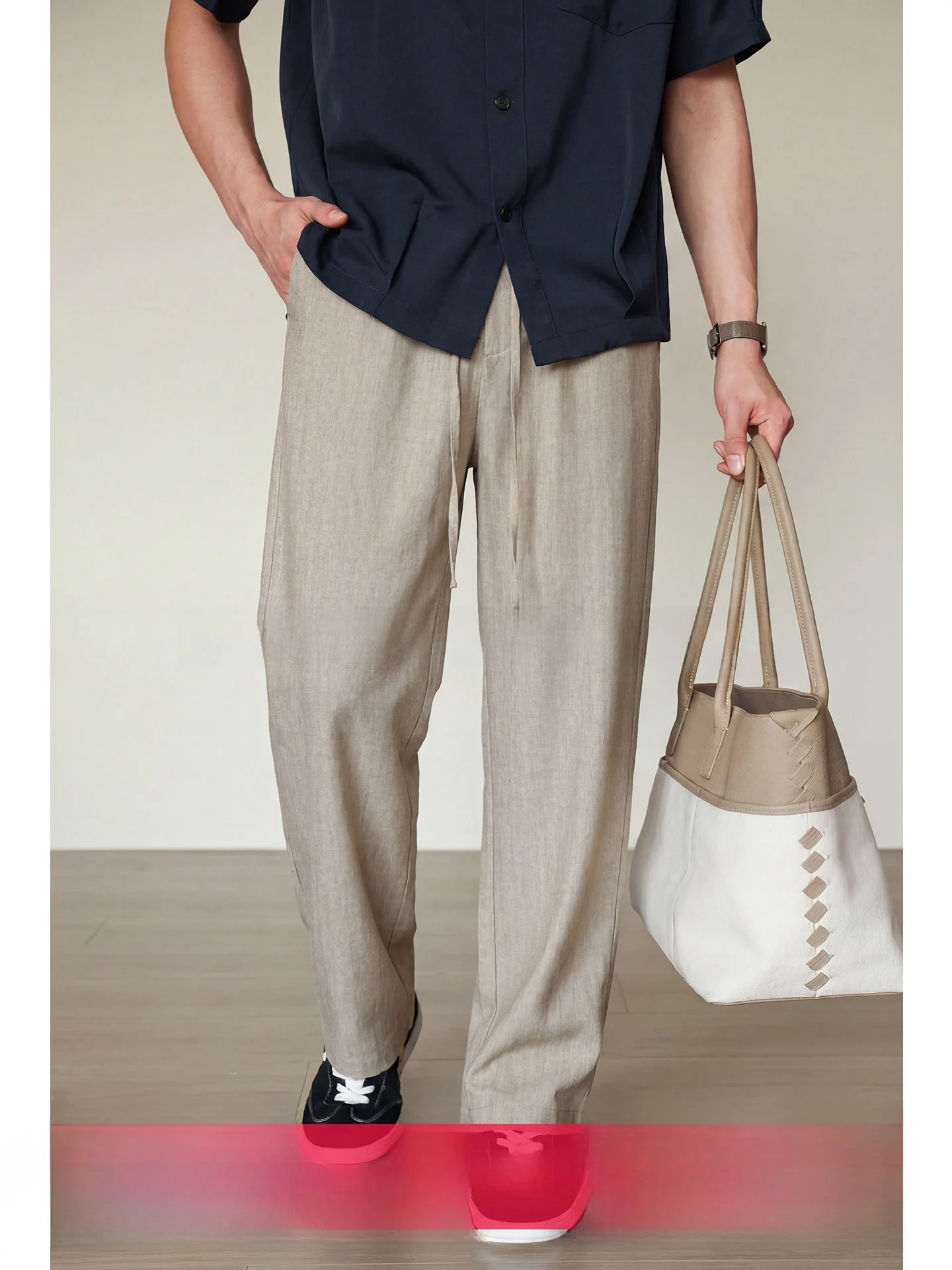 

Men's Summer Casual Pants Loose Straight Cut Breathable Comfortable Commuting Long Trousers Fashionable Urban Style Polyester...