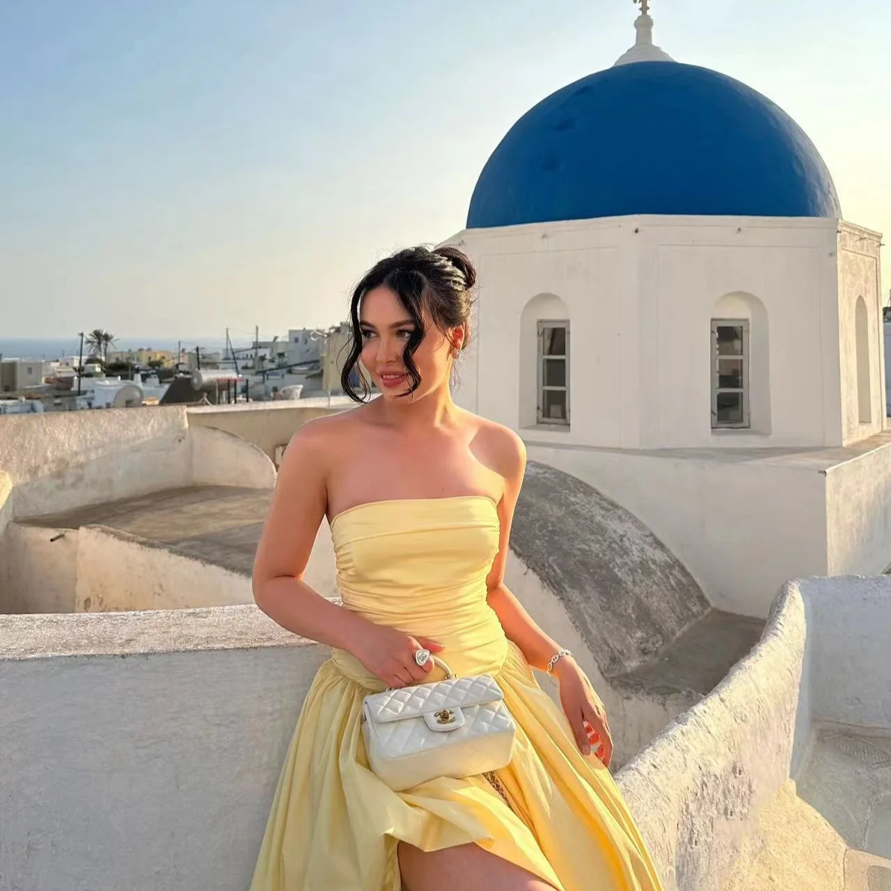 

Temperament Yellow Tube Top Irregular Lace Pendulum Dress Princess Style Long Dress Wholesale 2025