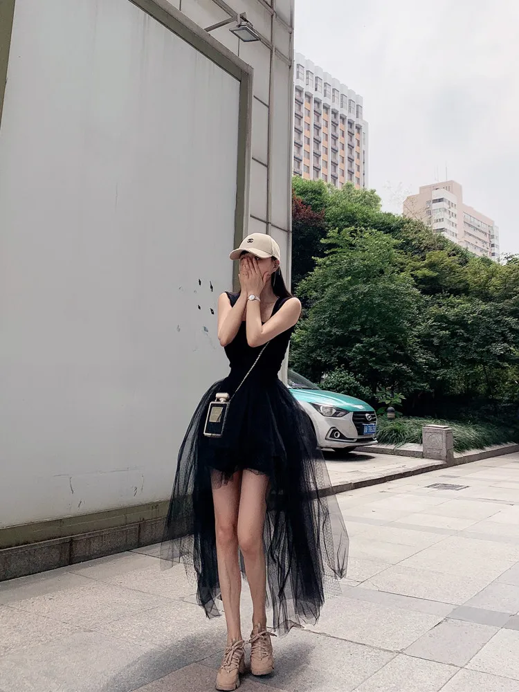 

Юбка А-силуэта для тяжелых условий эксплуатации, со средней высотой талии, асимметричным подолом, пышная, в стиле принцесса, для женщин, девушек и студенток