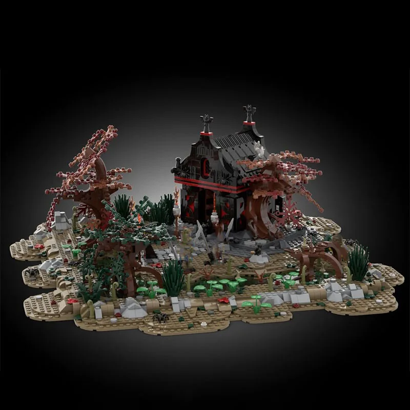 

1094pcs MOC WitchsSwampes Medieval Village Swamp Diorama Castle Modular Building Blocks Creative Assembly Collector Gift Set