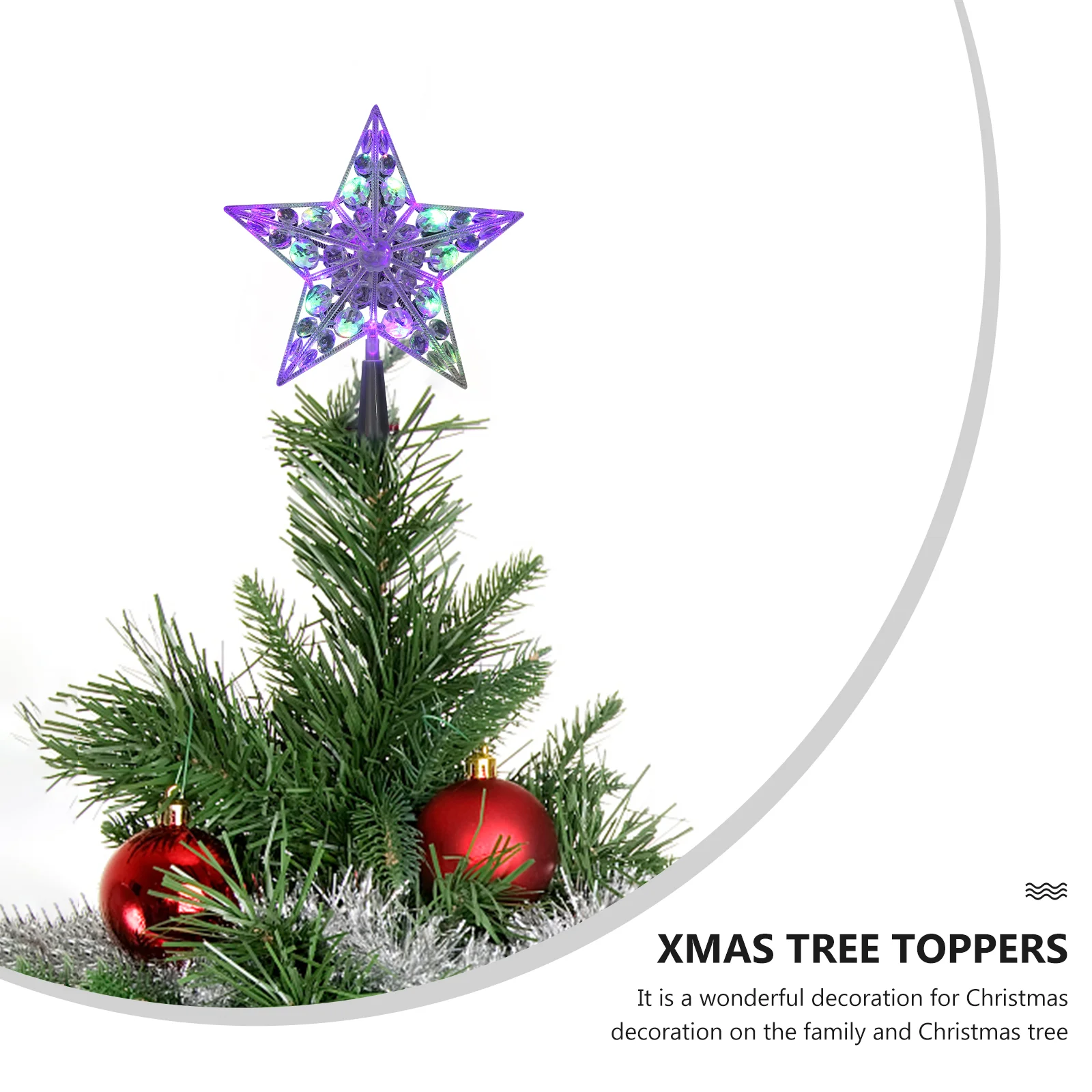 Christmas Party Decoration Tree Lights Decorations Treetop Star Lamp Dome Topper Plastic