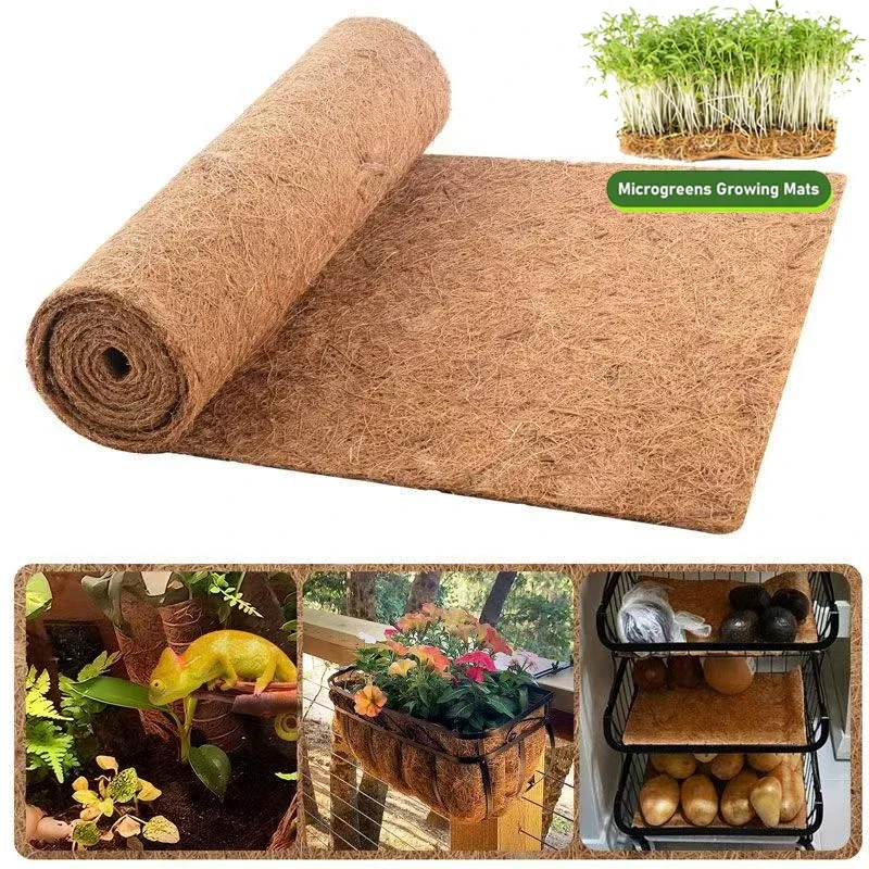 Tappetino per la crescita delle piante in fibra di iuta Tappetino per la crescita idroponica Fodera per cestello per vaso da fiori con isolamento termico da giardinoBiodegradabile