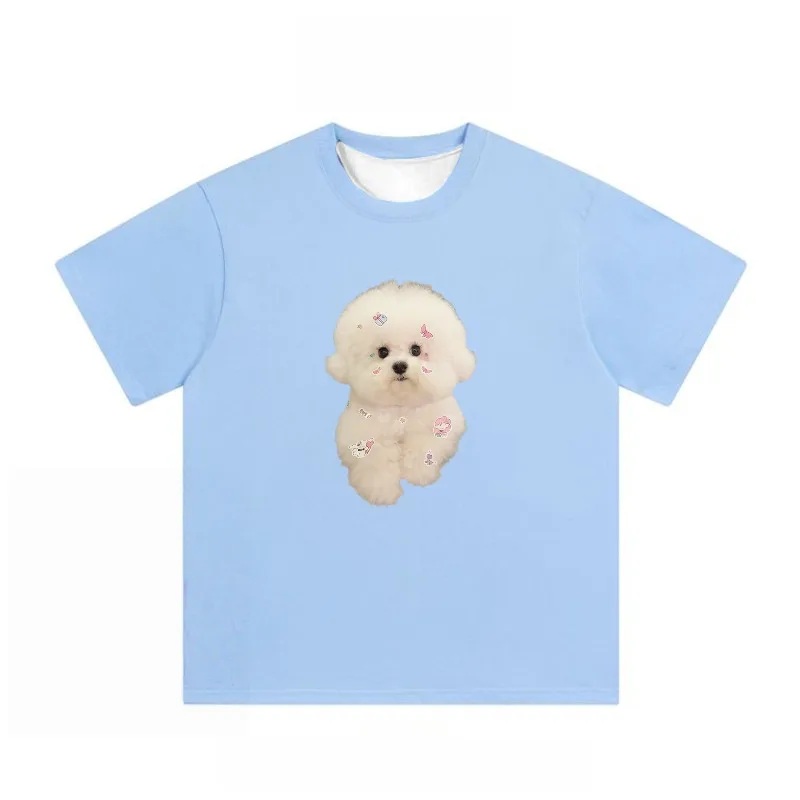 

Bixiong Dog 3D Printed Summer Couple's Loose and Comfortable Quick Drying T-shirt Top DREW