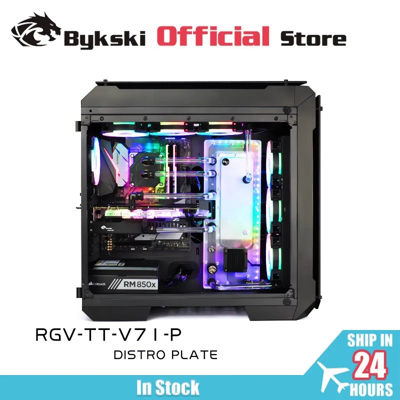 

BYKSKI Решение для водяного канала акриловой платы для ThermalTake/Tt V71 для блока процессора и графического процессора / 3-контактный RGB / вместо резервуара