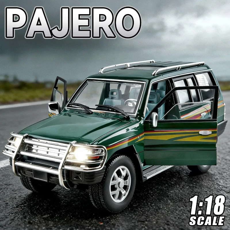 

1:18 Pajero Alloy Car Model Diecasts Metal Off-Road Vehicles Car Model Sound Light Simulation Collection Kids Toy Gift