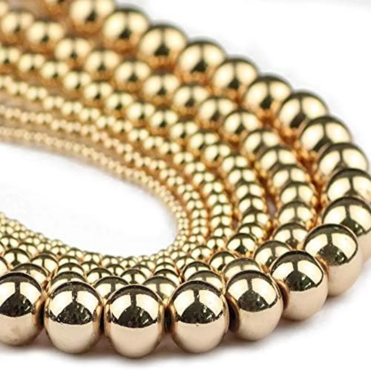 Round Hematite Beads 2/3/4/6/8/10mm Natural Stone 14K Gold Color Loose Beads Ball Jewelry Bracelets Making DIY Accessories SSS image 6